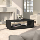 Hudson&Canal - Table basse rectangulaire Lonni de 119 cm de large, finition grain noir-Caractéristiques assemblage facile