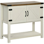 HOMCOM - Armoire de rangement de cuisine 35,4 po L - blanc-Design vintage, idéal pour le salon, la chambre, la cuisine, le bureau et la salle à manger 
