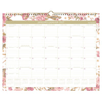 AT-A-GLANCE - Calendrier mural floral Badge 2027 - 12 po H x 15 po l - bilingue-Format des pages : 11 7/8 po H x 14 7/8 po l
