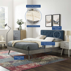 Modway - Bridgette Bois Lit plateforme jumelle avec pieds écartés - Gris Azur-8