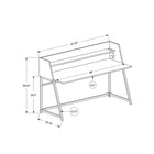 Monarch Specialties - 7544 Bureau 48 po L - Faux Marbre Noir/Metal Noir-Dimensions du produit: 47,25 pouces L x 23,75 pouces L x 39,25 pouces H