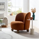 Modway - Monroe Performance Velvet Chaise d’accent - Noyer rouillé-Rembourrage en mousse dense