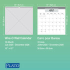 BrownTrout - 2026 Calendrier suspendu carré à spirales mensuel de 18 mois feuille d'autocollants - Blush craquelé - 12 po x 12 po-Conception Durable - Le papier robuste et de haute qualité empêche le froissage et le débordement de l'encre, et la reliure durable assure la longévité tout au long de l'année