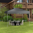 Outsunny - Tente auvent pliante 10 pi l x 10 pi L avec aération sur le toit et sac - Gris-Le tissu Oxford enduit gris foncé offre une protection UV supérieure