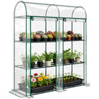 Outsunny - Mini serre avec 3 étagères, 2 portes à enrouler- L'étagère à plantes à trois niveaux maximise le rangement pour les accessoires de jardinage  
