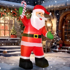 HOMCOM - 8 pieds Noël Vacances Jardin Gonflable Extérieur - Lumière LED - Rouge-Fabriqué en tissu polyester de qualité avec indice d'étanchéité IP44, idéal pour une utilisation bien extérieure qu'intérieure 