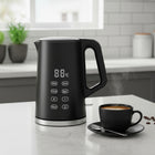 JS Gourmet - Bouilloire électrique numérique intelligente LED 1,7 L - Noire-Ébullition rapide