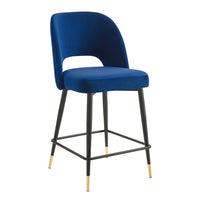 Modway - Rouse Performance Velvet Tabouret de comptoir - Marine-Tabouret de comptoir Glam Deco