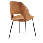 Modway - Nico Cuir végane Chaise à manger Ensemble de 2 - Black Tan-Capacité de poids de la chaise : 331 lb.