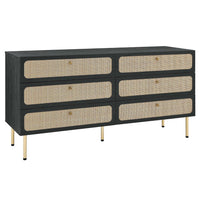 Modway - Chaucer 6 tiroirs Commode, Noir-Commode moderne à 6 tiroirs
