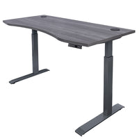 Motionwise - Bureau courbé ergonomique série M3 PRO Motionwise, 30 po x 60 po, électrique assis-debout, double moteurs - Gris Rustique-Réglage électrique de la hauteur : Passez facilement de la position assise à la position debout grâce à une plage de hauteur réglable de 28 po à 48 po, réduisant les douleurs dorsales et améliorant la posture pendant de longues journées de travail. Le système robuste à double moteur offre des ajustements de hauteur plus rapides et plus fluides