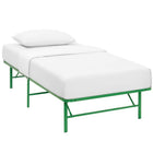 Modway - Horizon Acier inoxydable Cadre de lit simple, Vert-Cadre de lit à plateforme moderne