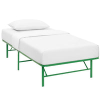 Modway - Horizon Acier inoxydable Cadre de lit simple, Vert-Cadre de lit à plateforme moderne