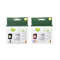 Ecoink - Cartouche de toner remanufacturée - HP 67XL, 3YM57AN, 3YM58AN - Rendement élevé - Noir et couleur (ensemble)-Couleur : Noir & Tricolore
