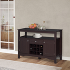 HOMCOM - Buffet 46 po avec casier à vin intégré et tiroir - espresso-Les étagères de rangement peuvent être retirées selon votre choix 
