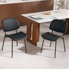 HOMCOM - Chaises de salle à manger style milieu du siècle moderne - noir - lot de 2-Facile à assembler 