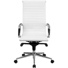 Nicer Interior - chaise de bureau à dossier haut de style groupe nervuré - blanc-Disponible en modèles à dossier bas et à dossier haut pour s'adapter à vos préférences