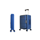 TRAVLR - Valise cabine rigide pliable de 20 pouces - Bleu Violet-La coque rigide est conçue pour se plier de 23 cm à 11 cm par simple clic sur un bouton.
