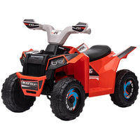 Aosom - VTT enfant à batterie 6 V avec roues résistantes à l'usure - Rouge-Foot pedal with forward and backward drive for a realistic riding experience 
