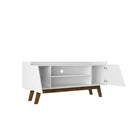 Manhattan Comfort - Meuble TV Marcus 53,14 po style Mid-Century Modern - Blanc-Comprend 4 étagères fixes