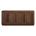 Hudson&Canal - Buffet rectangulaire Tillman 68 po - Noyer satiné-Comporte 4 portes avec deux placards de rangement et des étagères réglables
