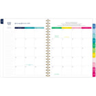 AT-A-GLANCE - Agenda hebdomadaire/mensuel Emily Ley bandes joyeuses 2025 - 11 po H x 8 3/8 po l - Multicolore - Bilingue-Un mois sur deux pages comprenant des blocs quotidiens non lignés, une section de tâches lignée, un « conseil de simplicité » pour vous aider à planifier et des onglets pour une navigation facile