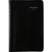 AT-A-GLANCE - Cahier de rendez-vous quotidien 2025 - 8 po H x 4 7/8 po l - Noir - Bilingue-12 mois : janvier 2025 à decembre 2025