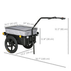 Aosom - Remorque multifonctionnelle pour vélo-Équipé de 2 roues pour une meilleure capacité de transport et de charge 
