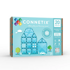 Connetix - Ensemble Caritatif Sarcelle, Contenant 20 Pièces-Ensemble de 20 pièces - Comprend des carrés, des rectangles de toutes tailles, trois types de triangles, un hexagone, une porte et une fenêtre