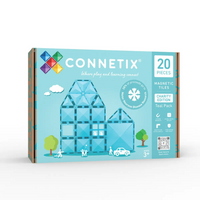 Connetix - Ensemble Caritatif Sarcelle, Contenant 20 Pièces-Ensemble de 20 pièces - Comprend des carrés, des rectangles de toutes tailles, trois types de triangles, un hexagone, une porte et une fenêtre