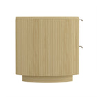 Manhattan Comfort - Olivia 26,5" Table de nuit moderne - Chêne naturel et or - Lot de 2-Parfait pour le rangement de chevet, les lampes ou les objets de décoration