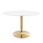 Modway - Verne Ovale de 48 po Table à manger, Or Blanc-Table à manger moderne