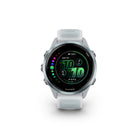 Garmin - Forerunner 570 - 42 mm, aluminium bleu nuage avec bracelet translucide Whitestone/bleu nuage-RAPPORT DU MATIN ET DU SOIR - Réveillez-vous avec votre rapport du matin comprenant un aperçu de votre sommeil, de votre récupération et de vos perspectives d'entraînement, ainsi que votre VFC, votre préparation à l'entraînement et la météo. Avant de vous coucher, recevez un rapport du soir pour mieux préparer le lendemain : rappel de vos besoins en sommeil, de votre entraînement du lendemain, de la météo e