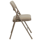 Flash Furniture – Chaise pliante HERCULES en métal à 3 barreaux et à 2 pivots, siège en vinyle beige (HAMC309AVBGE)-Siège rembourré en mousse épaisse de 1 pouces