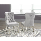 Brassex - Chaise d'appoint 648201 Parker - ensemble de 2 - bleu marine-Finition cloutée