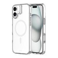AXS - Crystal Shield Étui D3O fabriqué avec du plastique recyclé MagSafe compatible pour Apple iPhone 16 Plus - Clear-Design minimaliste offrant une protection contre les chutes de 6 pieds
