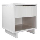 Manhattan Comfort - Table de nuit moderne Granville 18,11" à 1 tiroir - Blanc - Lot de 2-Parfait pour le rangement de chevet, les lampes ou les objets de décoration