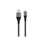 ALOGIC - Câble USB-A vers Lightning Super Ultra 1,5 m, gris sidéral-Construction durable - Le câble Super Ultra est doté d'un serre-câble supplémentaire composé d'une combinaison de TPE et de PVC, conçus pour allier flexibilité et résistance. Cela garantit le maintien et l'intégrité du point le plus vulnérable du câble et des connecteurs. Le connecteur est également en aluminium pour une durée de vie accrue du câble.