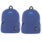 BAZIC Products - Sac à dos classique 17 po bleu, paquet de 2-Un grand compartiment principal et un petit compartiment avant avec fermeture éclair