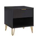 Manhattan Comfort - Dumbo table de chevet moderne 1 tiroir et commode 3 tiroirs - noir - ensemble de 2-Garantie limitée du fabricant de 30 jours