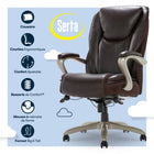 Serta® - Fauteuil de luxe SmartLayers™ Hensley Big & Tall, brun-Revêtement élégant et durable en cuir reconstitué brun