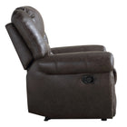 Ebello - Chemika Fauteuil inclinable manuel grand format classique de 40,9 po avec rembourrage ultra-doux et clous décoratifs, brun foncé-Dimensions: 40,6 po H × 40,9 po L × 36,6 po P