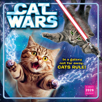 Sellers Publishing Inc. - Calendrier mural 2026 - Cat Wars - Anglais-Grandes grilles pleine page de 30 cm x 30 cm (12 po x 12 po) faciles à utiliser avec petites grilles d'aperçu de mois