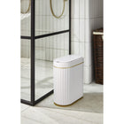Elpheco - poubelle à capteur SvelteWave mince - 7,5 L - blanc-Type de pièce : salle de bain, chambre, salon, toilettes, bureau, étude, VR (usage intérieur)