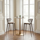 Zuo - Silues Tabouret de bar - Taupe/Brun - Ensemble de 2-Assemblage requis