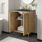 Modway - Awaken 24" Vanette de salle de bain - Noir de chêne-Base dorée