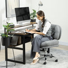 HOMCOM - Chaise de bureau sans accoudoirs avec siège rembourré et fonction d’inclinaison - gris-Mousse épaisse garantissant un confort durable pendant de longues heures