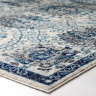Modway - Entourage Treillis marocain floraux vieillis Kensie Tapis de 5 pi l x 8 pi L - Ivoire et bleu-Dessous en caoutchouc de prise