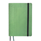Hilroy - Journal à motif tissé gaufré - 4 po x 6 po - Ligné - 96 feuilles - vert forêt-Couverture rigide en PU de qualité supérieure avec élégant motif tressé embossé vert