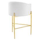 Modway - Savour Touffe Performance Velvet Tabouret de bar - Blanc-Aucune assemblée requise